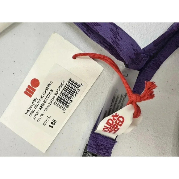 Solid & Striped Large The Eva Top Tonal Zig Zag Blackberry $88 - Picture 7 of 7